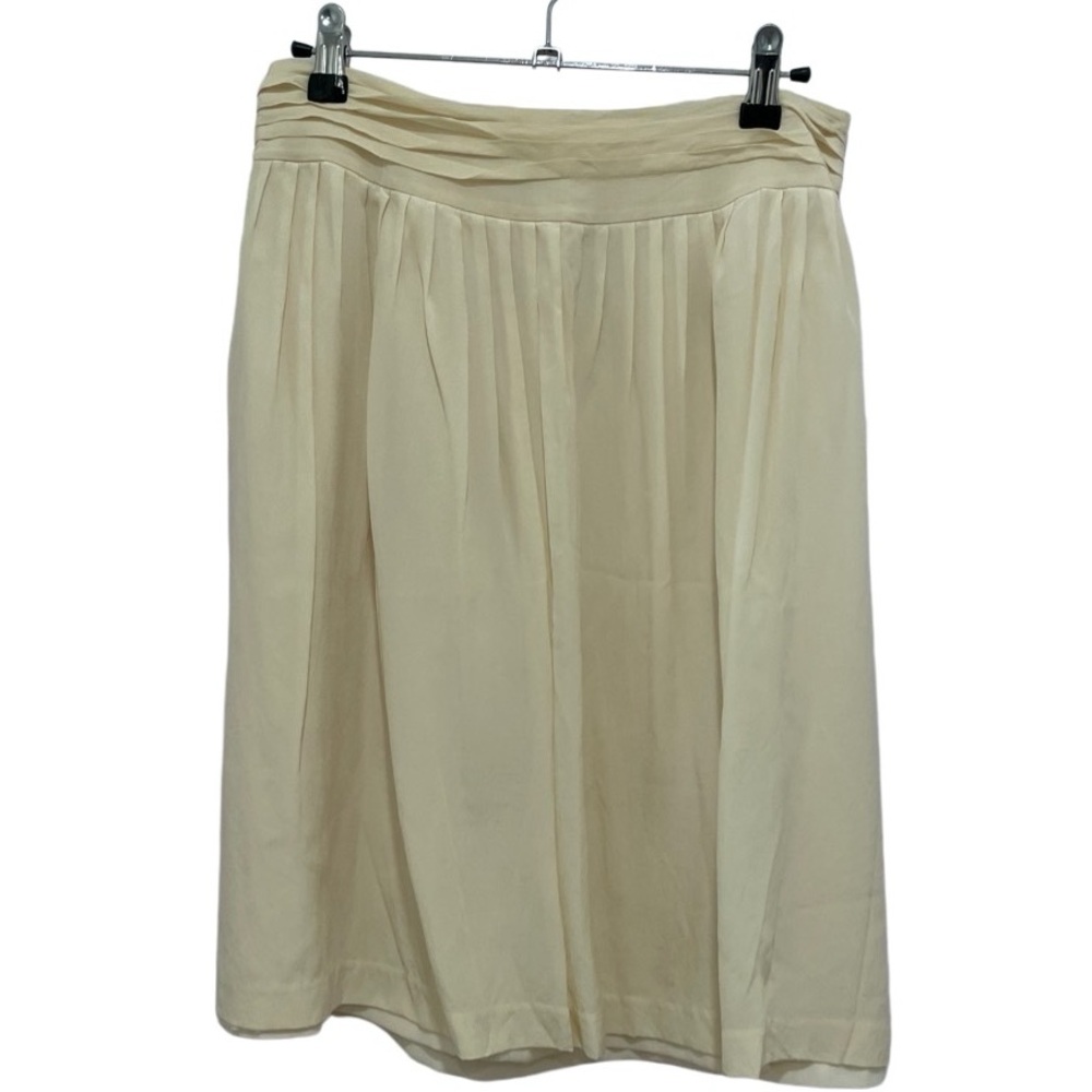 Vintage Banana Republic Cream Silk Midi Skirt • Size 6